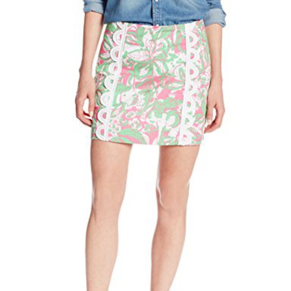 Pink Green & White Marigold Skort 